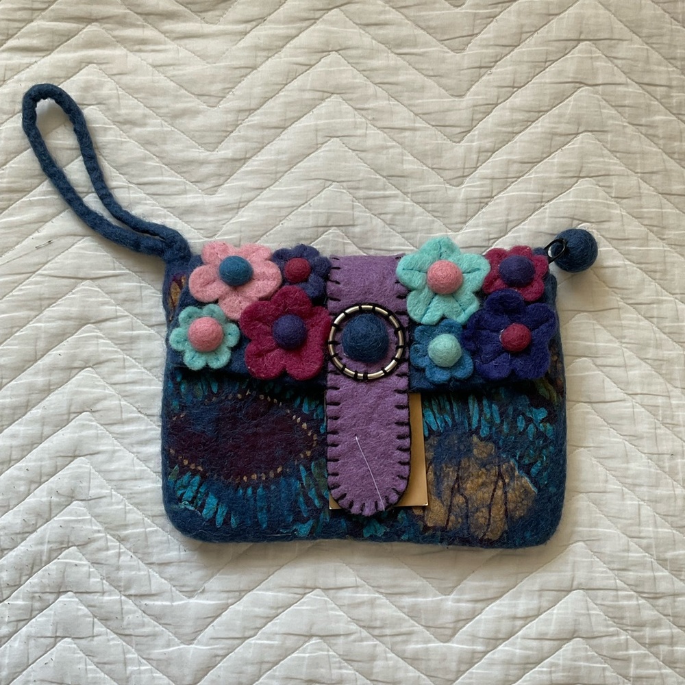 Wool Felted Wristlet Handbag NWT